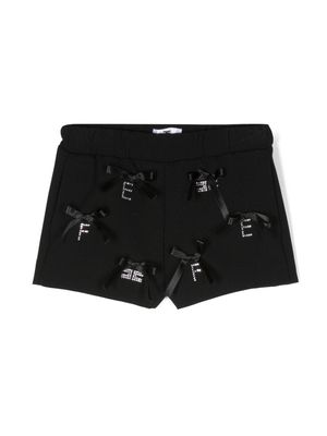 Elisabetta Franchi La Mia Bambina logo-embellished bow-detailed shorts - Black