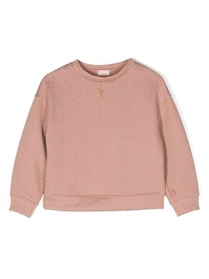 Elisabetta Franchi La Mia Bambina logo-embossed crew-neck sweatshirt - Pink
