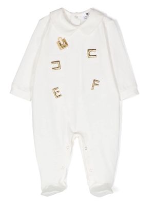 Elisabetta Franchi La Mia Bambina logo-embroidered cotton pajamas - White
