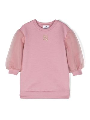 Elisabetta Franchi La Mia Bambina logo-embroidered cotton sweatshirt - Pink