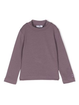 Elisabetta Franchi La Mia Bambina logo-embroidered cotton sweatshirt - Purple