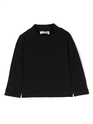 Elisabetta Franchi La Mia Bambina logo-embroidered high-neck sweatshirt - Black