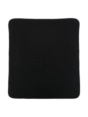 Elisabetta Franchi La Mia Bambina logo-embroidered padded blanket - Black