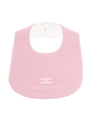 Elisabetta Franchi La Mia Bambina logo-embroidered stretch-cotton bib - Pink