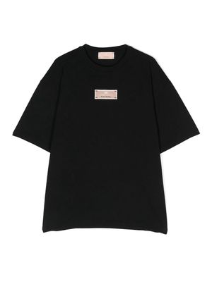 Elisabetta Franchi La Mia Bambina logo-embroidered T-shirt - Black