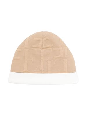 Elisabetta Franchi La Mia Bambina logo-jacquard sun hat - Neutrals