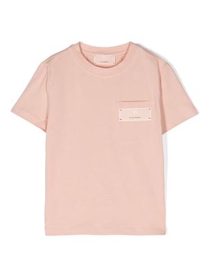 Elisabetta Franchi La Mia Bambina logo-patch cotton-blend T-shirt - Pink