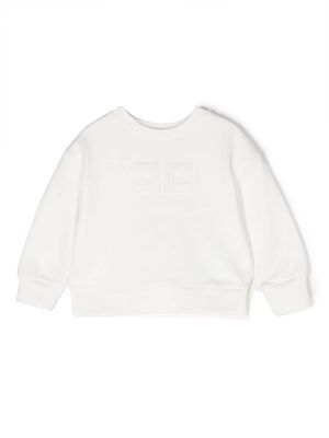 Elisabetta Franchi La Mia Bambina logo-patch cotton sweatshirt - White