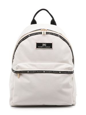Elisabetta Franchi La Mia Bambina logo-patch logo-trim backpack - White