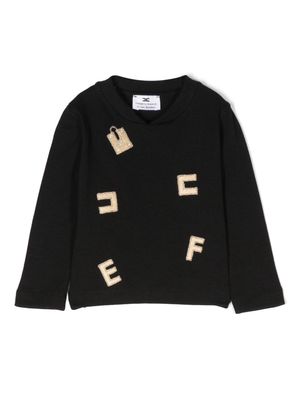 Elisabetta Franchi La Mia Bambina logo-patch long-sleeve sweatshirt - Black