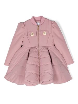 Elisabetta Franchi La Mia Bambina logo-plaque padded-design jacket - Pink