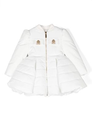Elisabetta Franchi La Mia Bambina logo-plaque padded-design jacket - White