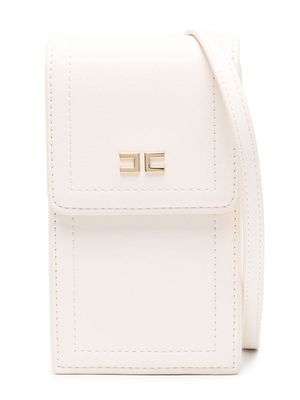 Elisabetta Franchi La Mia Bambina logo-plaque rectangle-shape shoulder bag - White