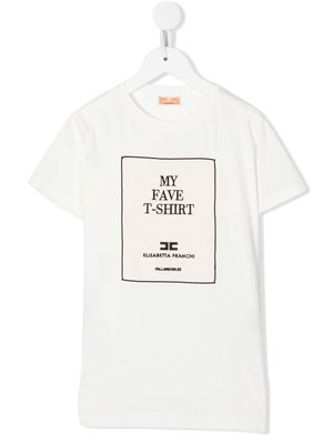 Elisabetta Franchi La Mia Bambina logo-print cotton T-shirt - White