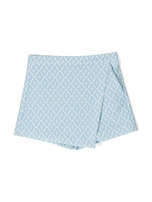 Elisabetta Franchi La Mia Bambina logo-print short skirt - Blue