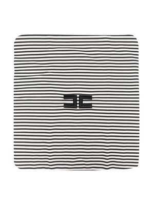 Elisabetta Franchi La Mia Bambina logo striped blanket - Neutrals