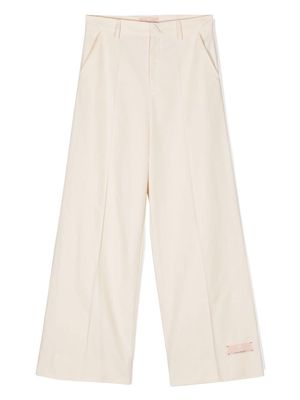 Elisabetta Franchi La Mia Bambina mid-rise wide-leg trousers - Neutrals