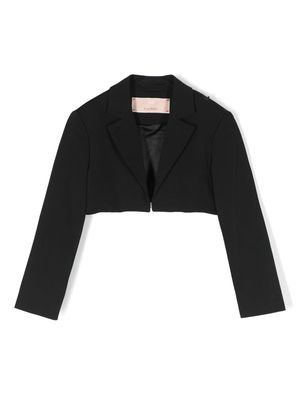 Elisabetta Franchi La Mia Bambina notched-lapels cropped blazer - Black
