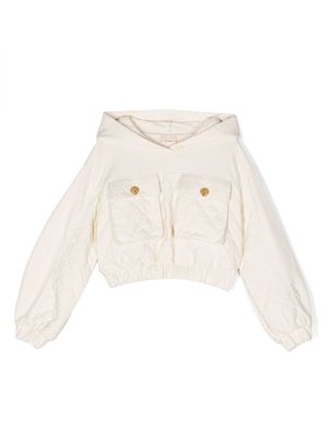 Elisabetta Franchi La Mia Bambina padded cotton hoodie - White