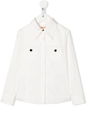 Elisabetta Franchi La Mia Bambina pocket-detail button-up shirt - White