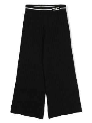 Elisabetta Franchi La Mia Bambina ribbed-knit trousers - Black
