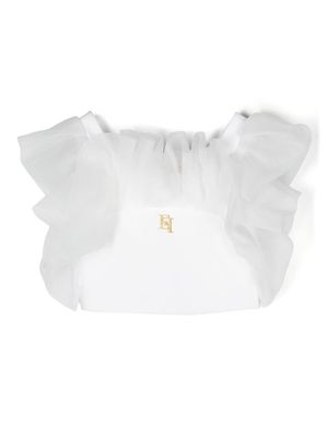 Elisabetta Franchi La Mia Bambina ruffle-detail blouse - White