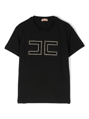 Elisabetta Franchi La Mia Bambina studded logo T-shirt - Black
