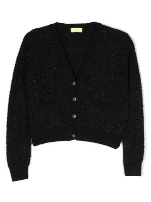 Elisabetta Franchi La Mia Bambina V-neck wool cardigan - Black