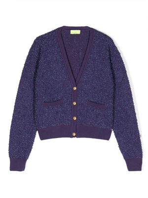 Elisabetta Franchi La Mia Bambina V-neck wool cardigan - Purple
