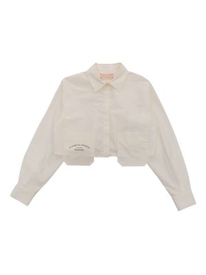 Elisabetta Franchi La Mia Bambina White Cropped Shirt