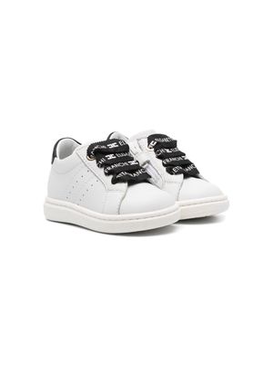 Elisabetta Franchi La Mia Bambina zip-up leather sneakers - White