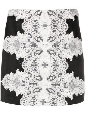 Elisabetta Franchi lace-detail miniskirt - Black