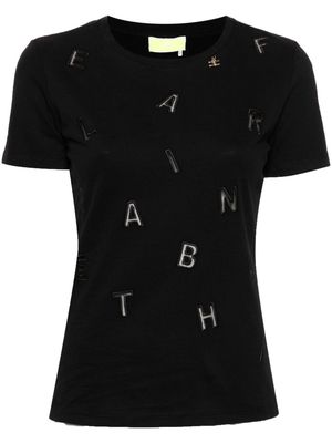 Elisabetta Franchi lettering-embroidery T-shirt - Black