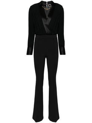 Elisabetta Franchi logo-chain crepe jumpsuit - Black