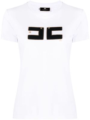 Elisabetta Franchi logo-charm cotton T-shirt - White