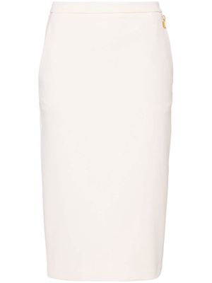 Elisabetta Franchi logo-charm midi skirt - Neutrals