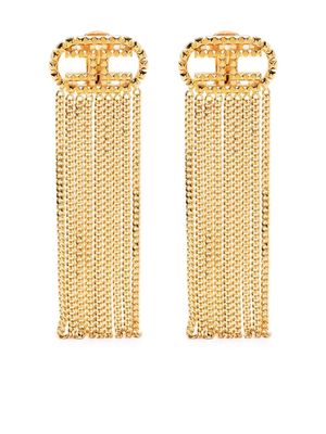 Elisabetta Franchi logo-detail drop earrings - Gold