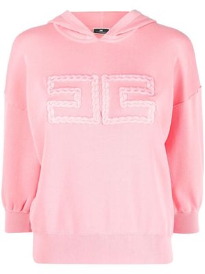 Elisabetta Franchi logo-embellished hoodie - Pink