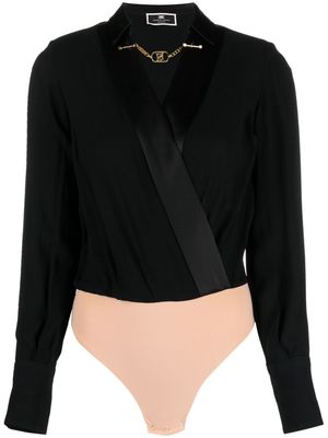 Elisabetta Franchi logo-embellished jersey bodysuit - Black