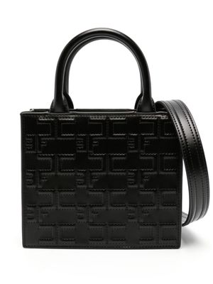 Elisabetta Franchi logo-embossed faux-leather tote bag - Black