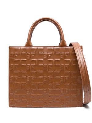 Elisabetta Franchi logo-embossed quilted tote bag - 600 CUOIO