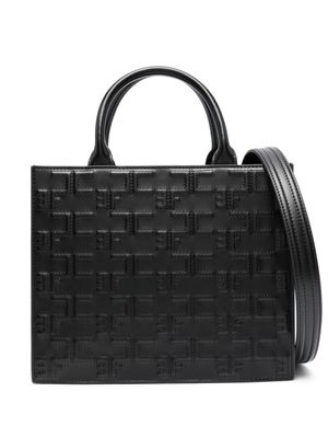 Elisabetta Franchi logo-embossed quilted tote bag - Black