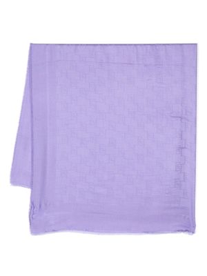 Elisabetta Franchi logo-jacquard frayed scarf - Purple