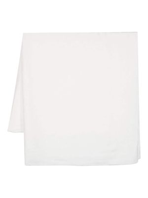 Elisabetta Franchi logo-jacquard frayed scarf - White