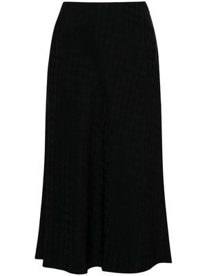 Elisabetta Franchi logo-jacquard satin midi skirt - Black