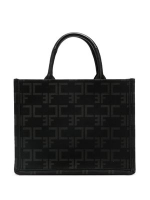 Elisabetta Franchi logo-jacquard tote bag - Black