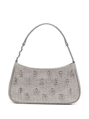 Elisabetta Franchi logo-lettering lurex shoulder bag - Grey