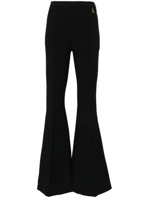 Elisabetta Franchi logo-plaque bell-bottom trousers - Black