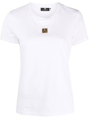 Elisabetta Franchi logo-plaque cotton T-shirt - White
