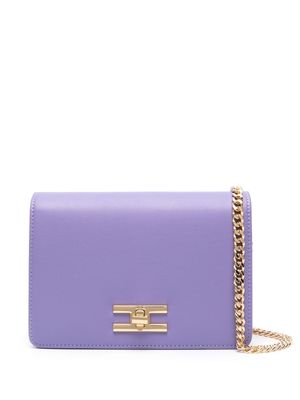 Elisabetta Franchi logo-plaque shoulder bag - Purple